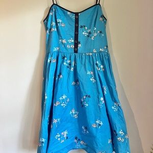 Lauren Conrad Blue Sailboat & Palm Tree Sundress
